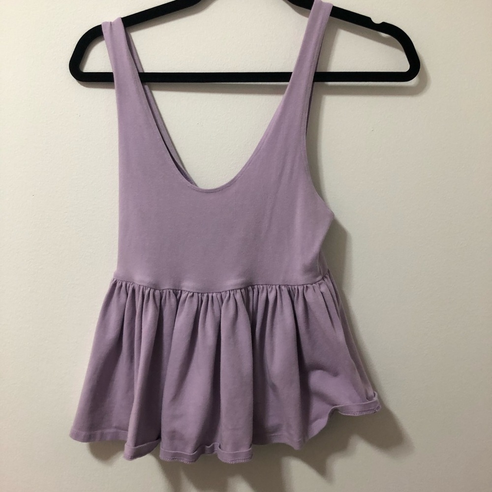 Purple peplum tank top